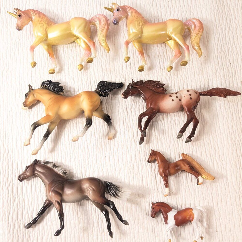 Breyer horse set 7 Arabian Citrine Unicorn Stablemates Appaloosa Mini Whinnies